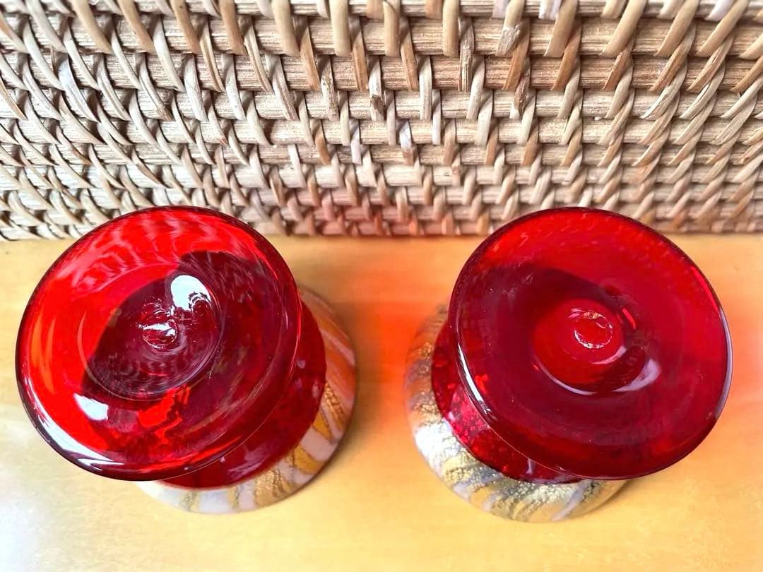 値下げ　希少ベネチアングラス　ワイン、日本酒　デカンタ+2グラス　セット　一点物