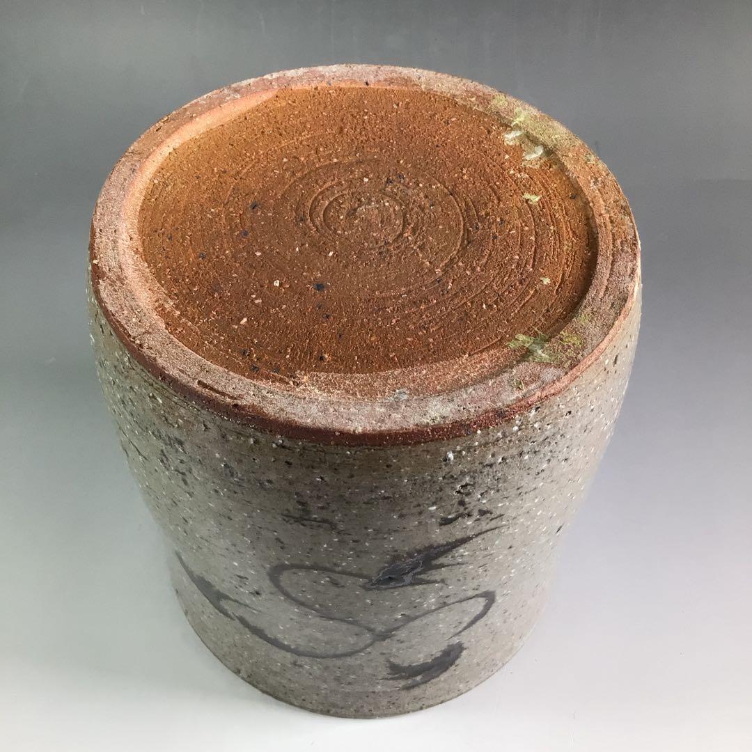 Ｒ４７４　水指　『四代　中野陶痴造』『絵唐津』『一重口水指』　共箱　茶道具