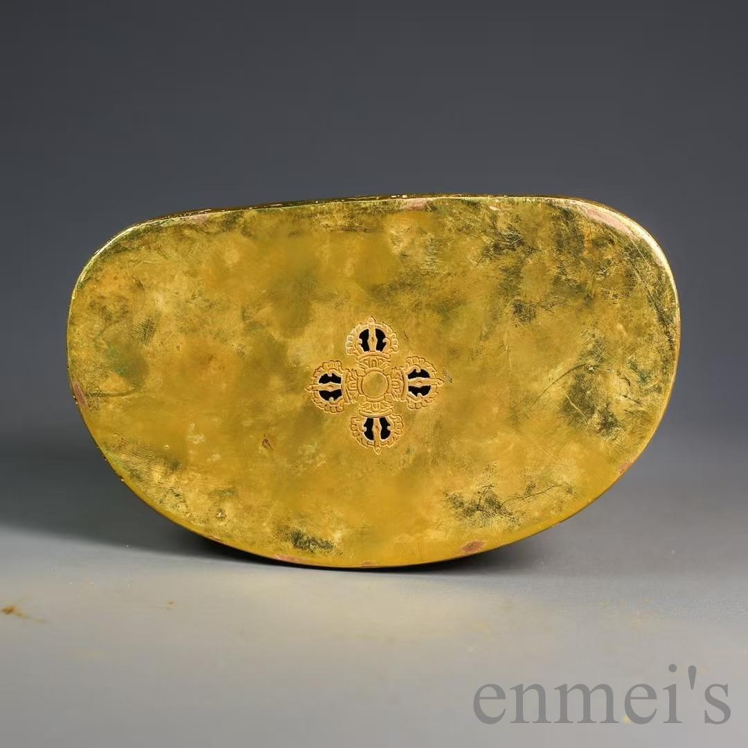 中国古美術 旧蔵 描金 純銅製 多宝嵌仏像 仏具 金属工芸 細工彫刻 仏教古美術