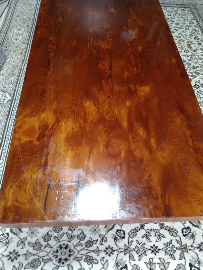 屋久杉 天然木製 座卓 約137.5cm x 75.5cm 板厚6.05cm