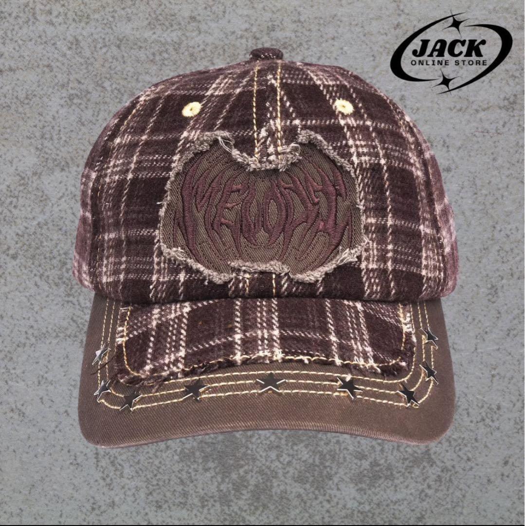 帽子 EC Melodi / Brown Plaid Star Studded Hat