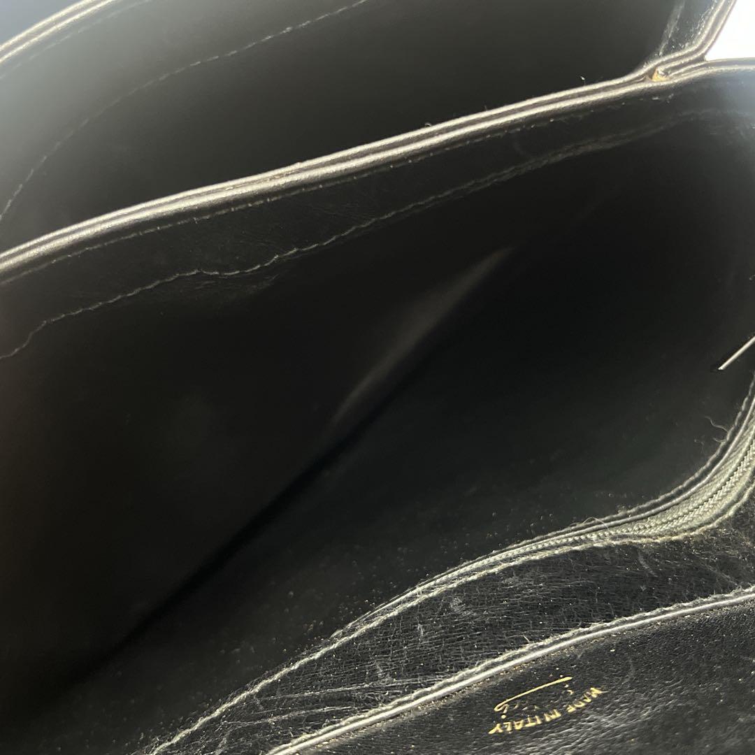 オールドグッチ ショルダーバック インターロッキング ロゴ ブラック レザー