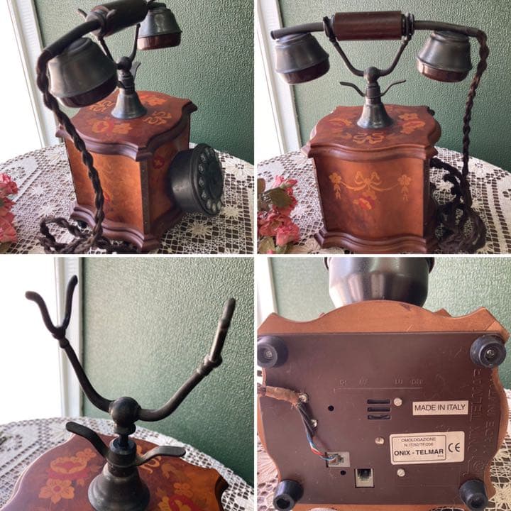 イタリア製 テレフォン 電話機 象嵌細工 インテリア ビンテージ アンティーク