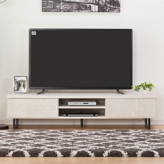 ニトリ　ホワイト　大理石調　テレビボード　テレビ台　幅160cm