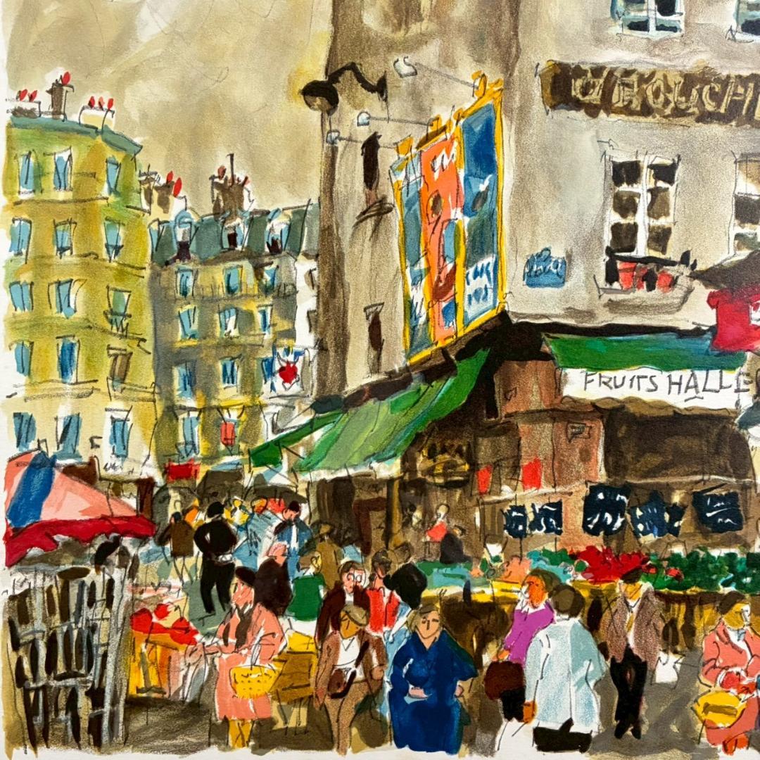 ⭐︎版画のみ⭐︎児玉幸雄「ムフタール通り」リトグラフ 直筆サイン有 額縁入 フランス