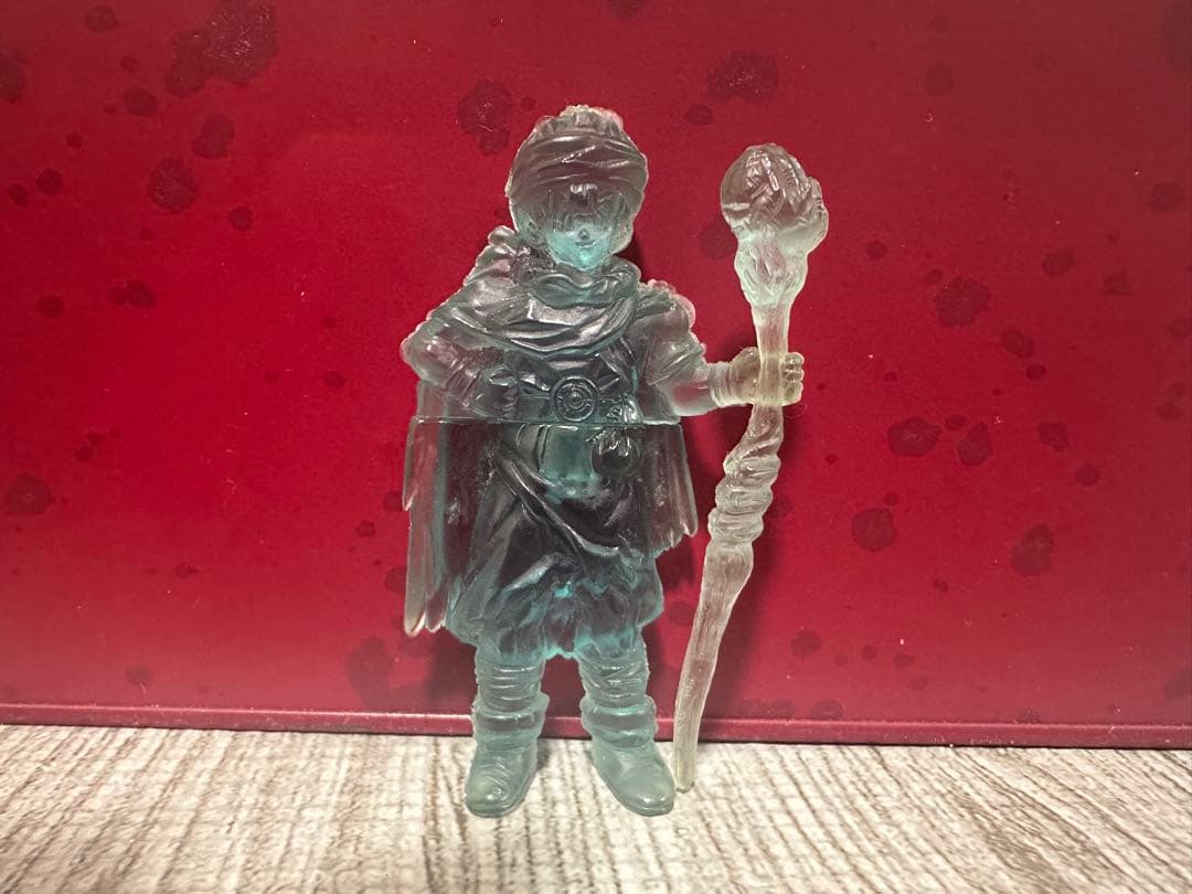 ドラゴンクエストVI 主人公 消しゴムフィギュア クリア 緑 杖付き 当時物