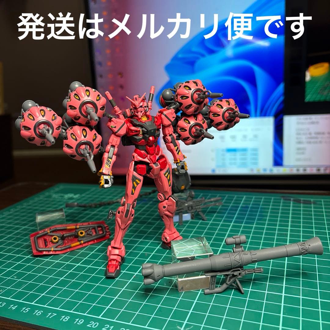 【完成品】HG 赤いガンダム　ビット6個　ザクバズーカ　部分塗装