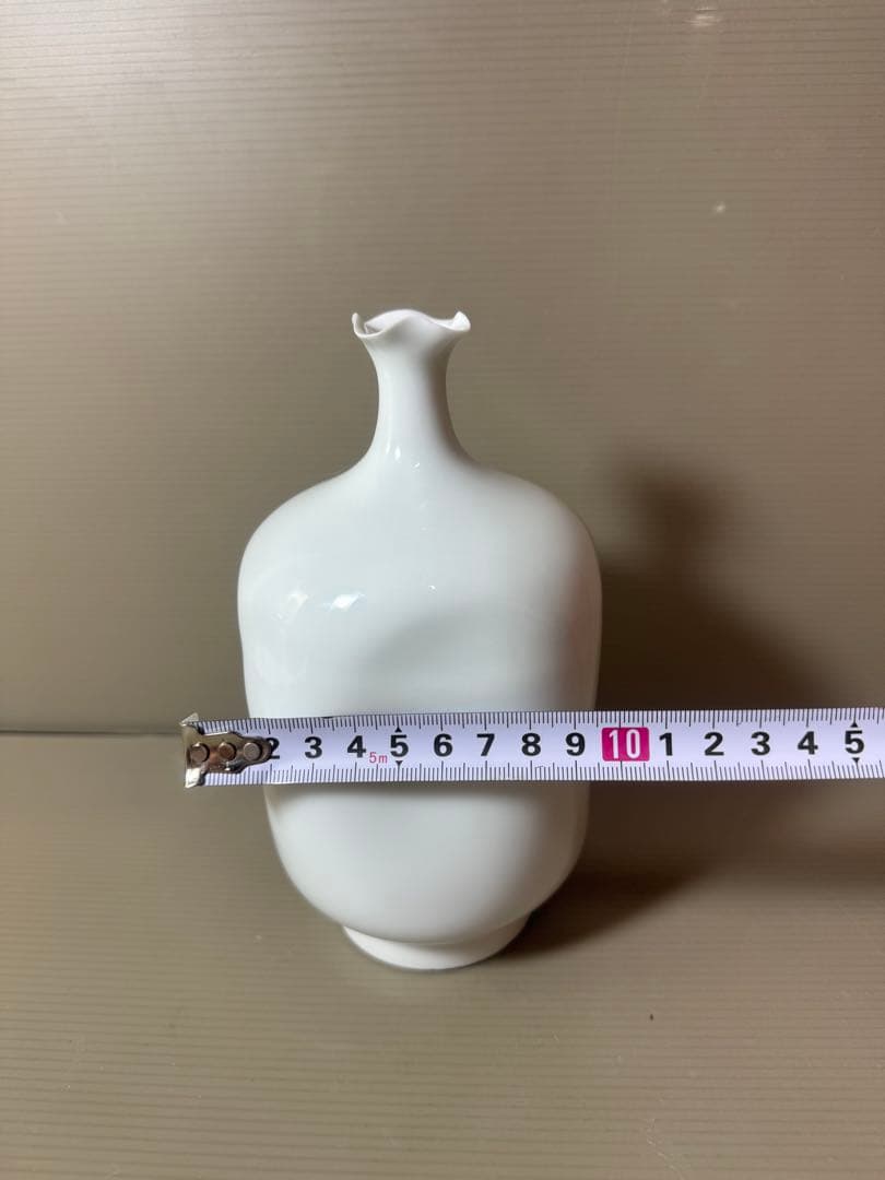 2862 中村清六　白磁四方押　小壷　花瓶　未使用