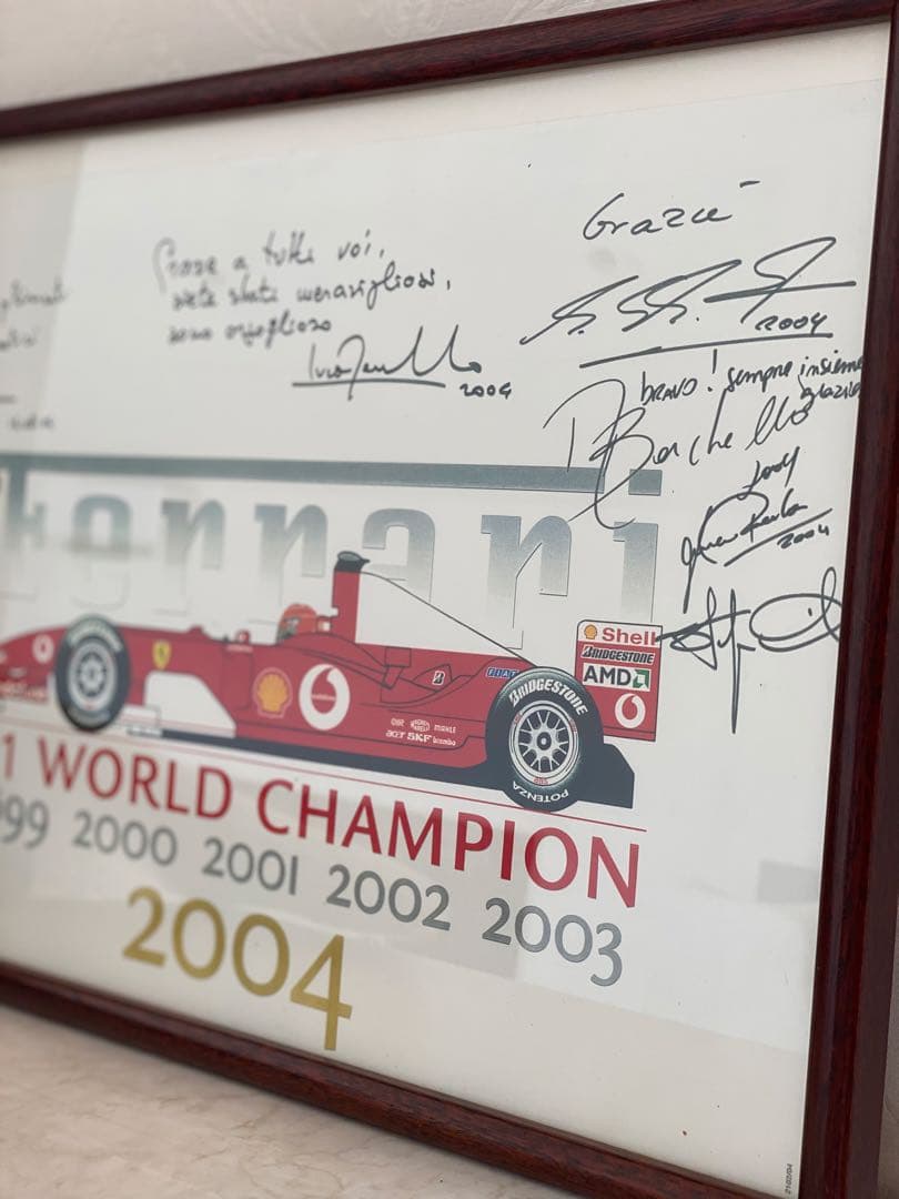 F1 世界選手権 サイン入り印刷物 2004年