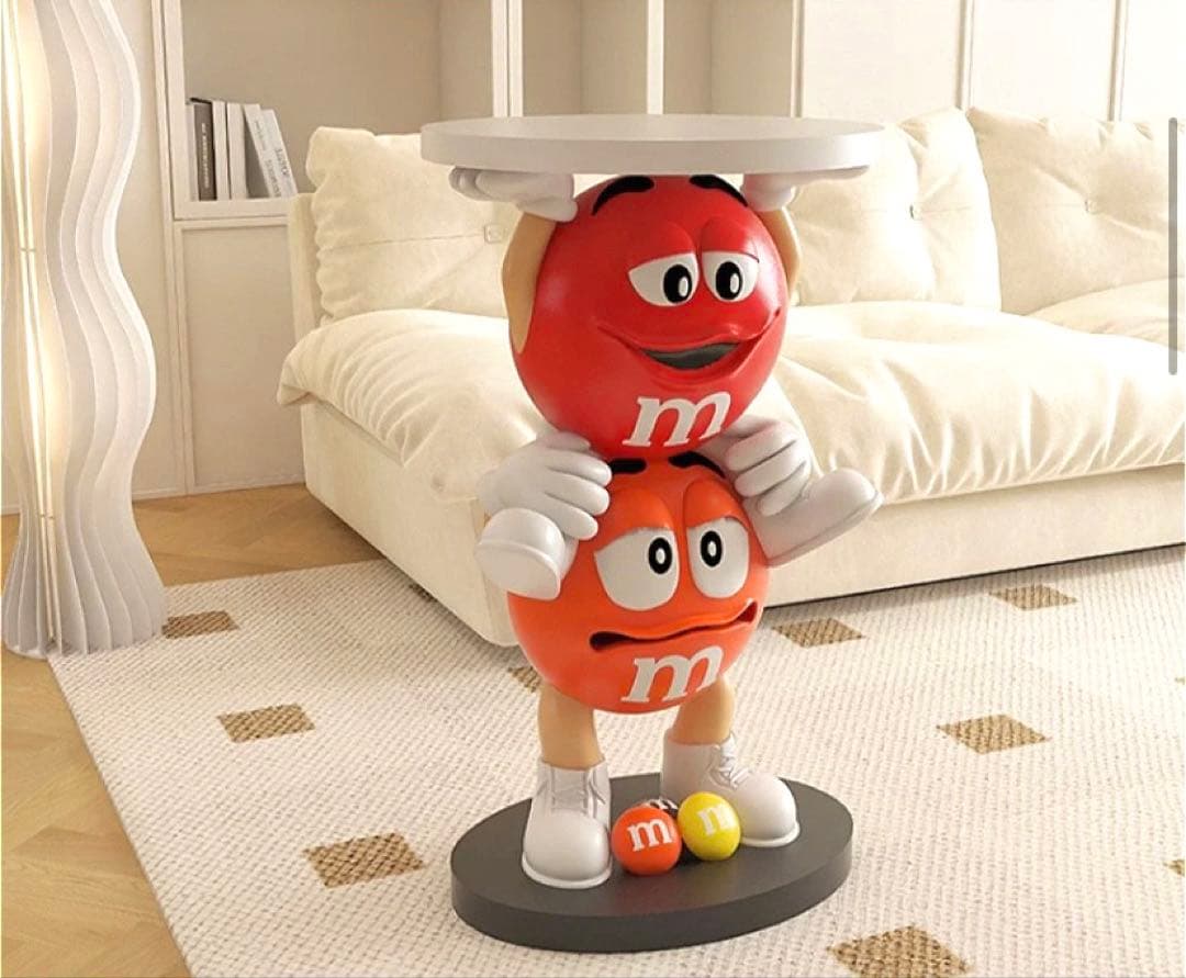 M&M's エムアンドエムズ サイドテーブル フィギュア 赤 レッド オレンジ
