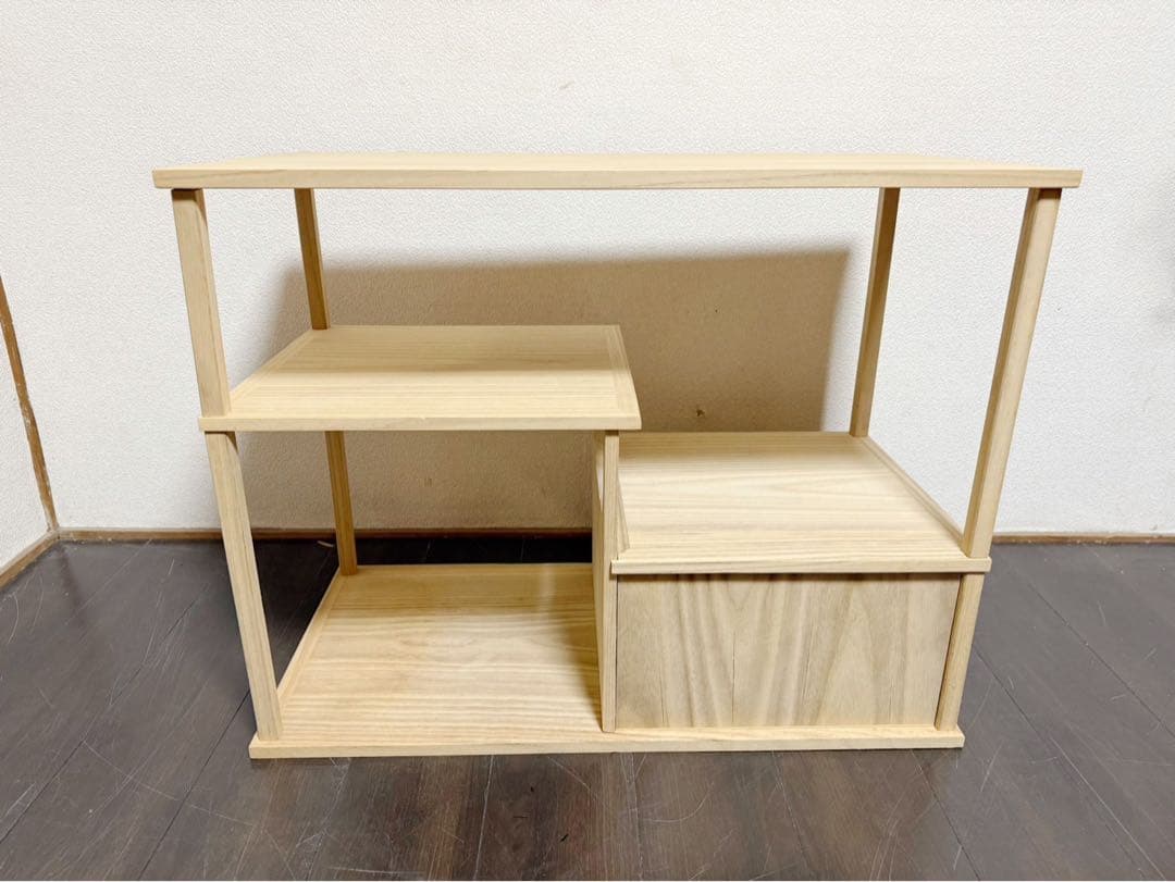 茶道具 桐木地 袋棚 利休袋棚 志野棚 組立式 炉用 煎茶道具 大棚 紙箱