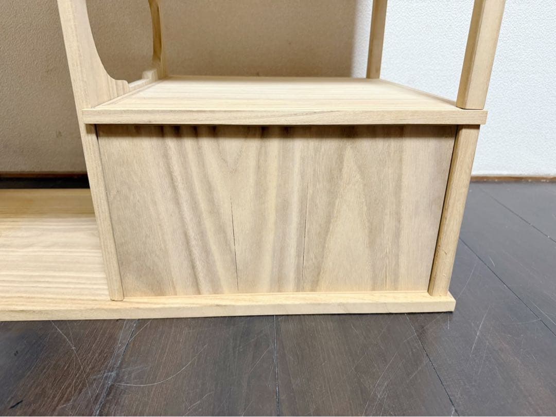 茶道具 桐木地 袋棚 利休袋棚 志野棚 組立式 炉用 煎茶道具 大棚 紙箱