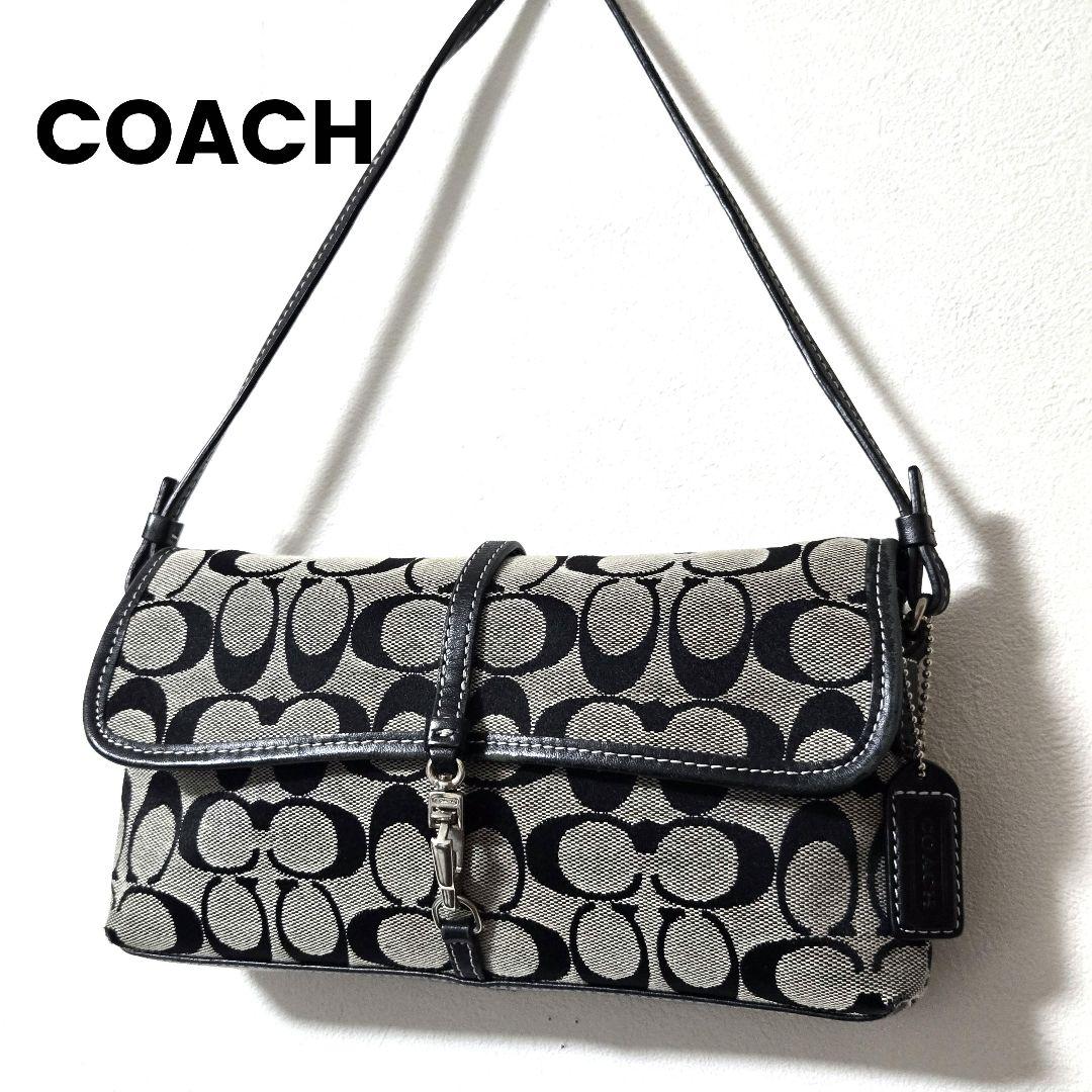 COACHアクセサリーポーチ シグネチャー柄キャンバス 　コーチワンショルダー