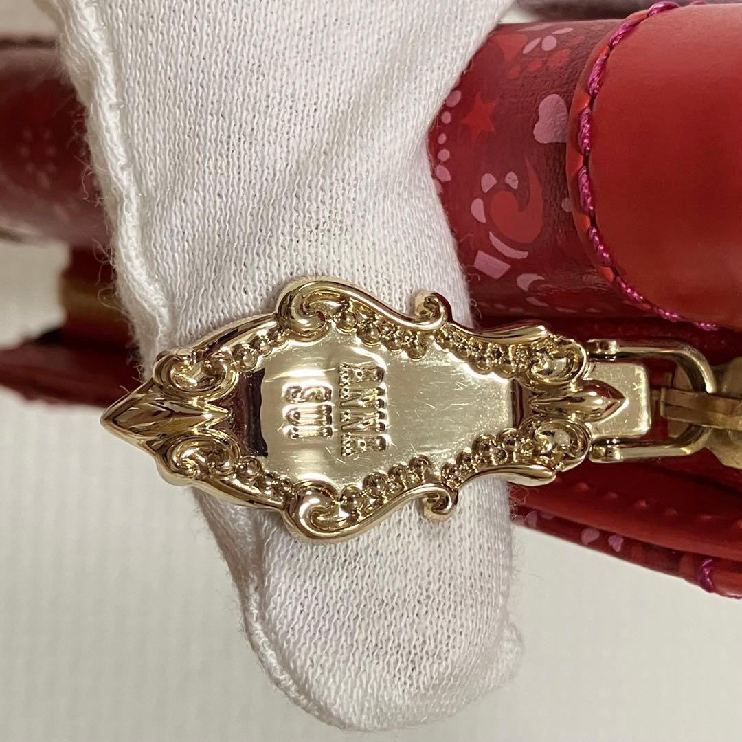 ・未使用　ANNA SUI アナスイ　レザー三つ折り財布　ルビー