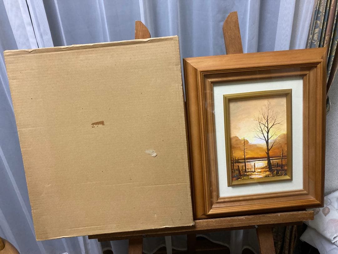 油彩　油絵　風景画　<桜木稔> 直筆サイン　裏書あり　箱あり　ＳＭ号