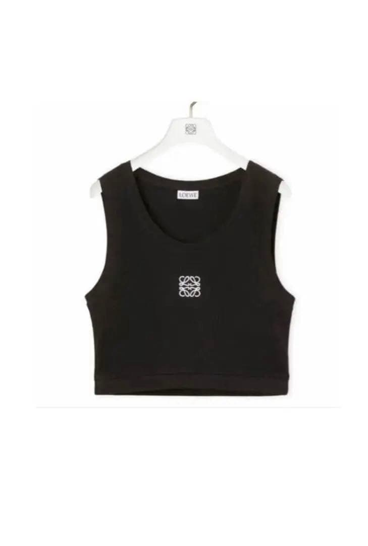 LOEWEロエベ ベアトップ タンクトップ ハーフトップ 黒