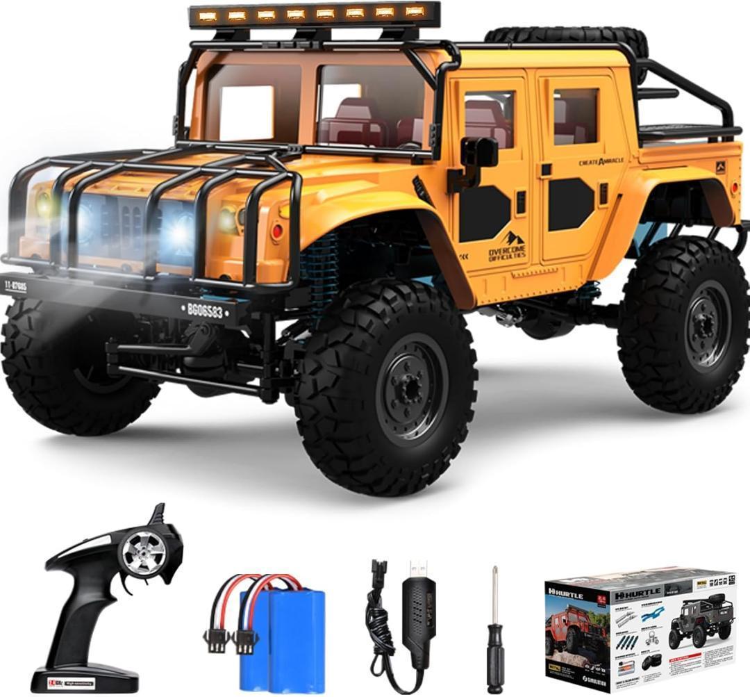 LEDライト搭載✨大型✨本格オフロード ラジコンカー イエロー 4WD 子供