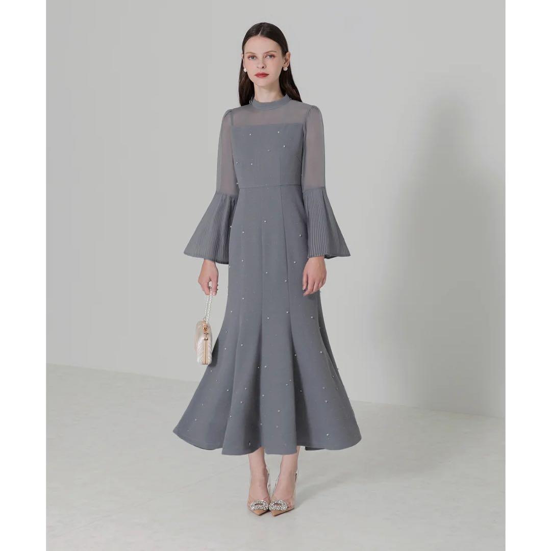 【即日発送】 【超美品】パーティードレス パール　ストーン　Sサイズ　Leja