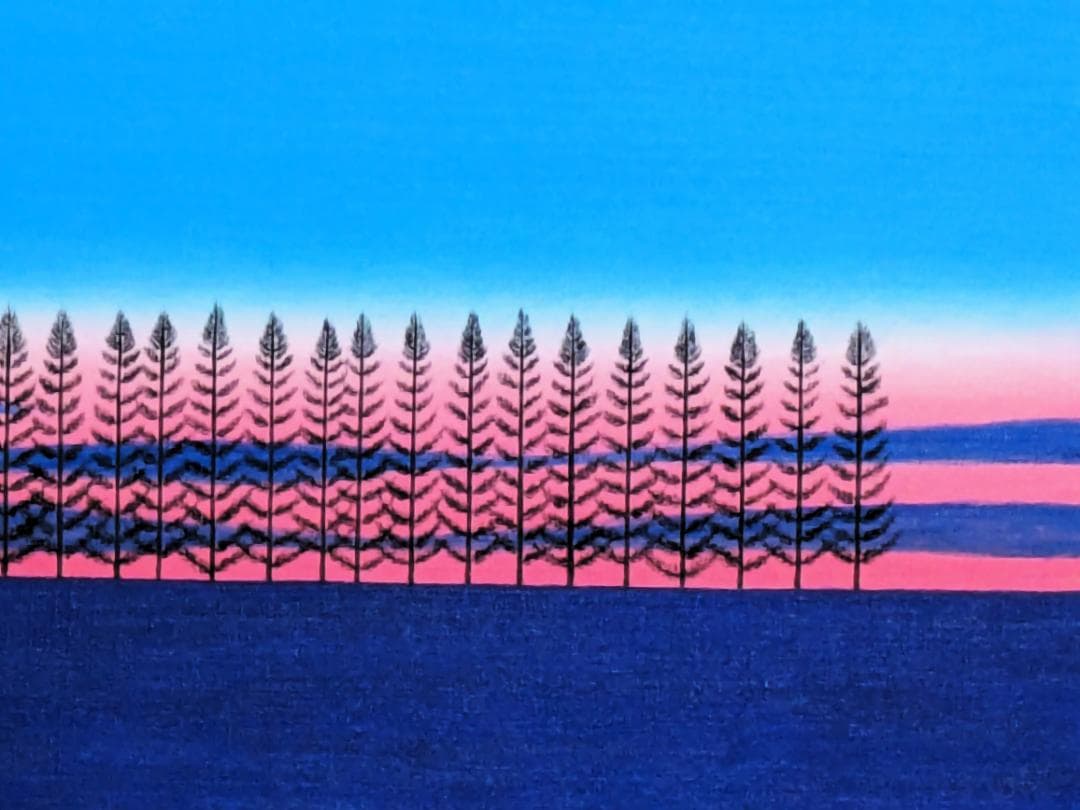 ★美瑛・夕暮れのマイルドセブンの丘・肉筆油彩画・F6キャンバス