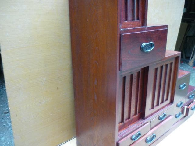 階段箪笥　ケヤキ材　美品　九杯引き出し　和家具・収納箪笥
