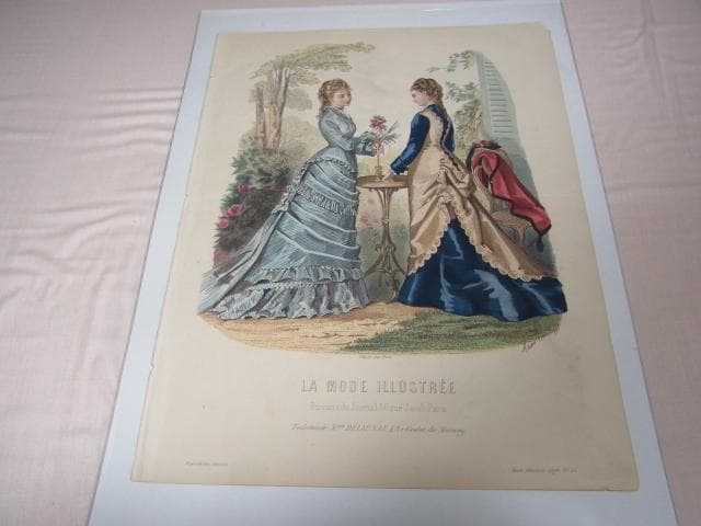 1876年銅版画◆フランス ファッション誌『ラ・モード・イリュストレ』No.25