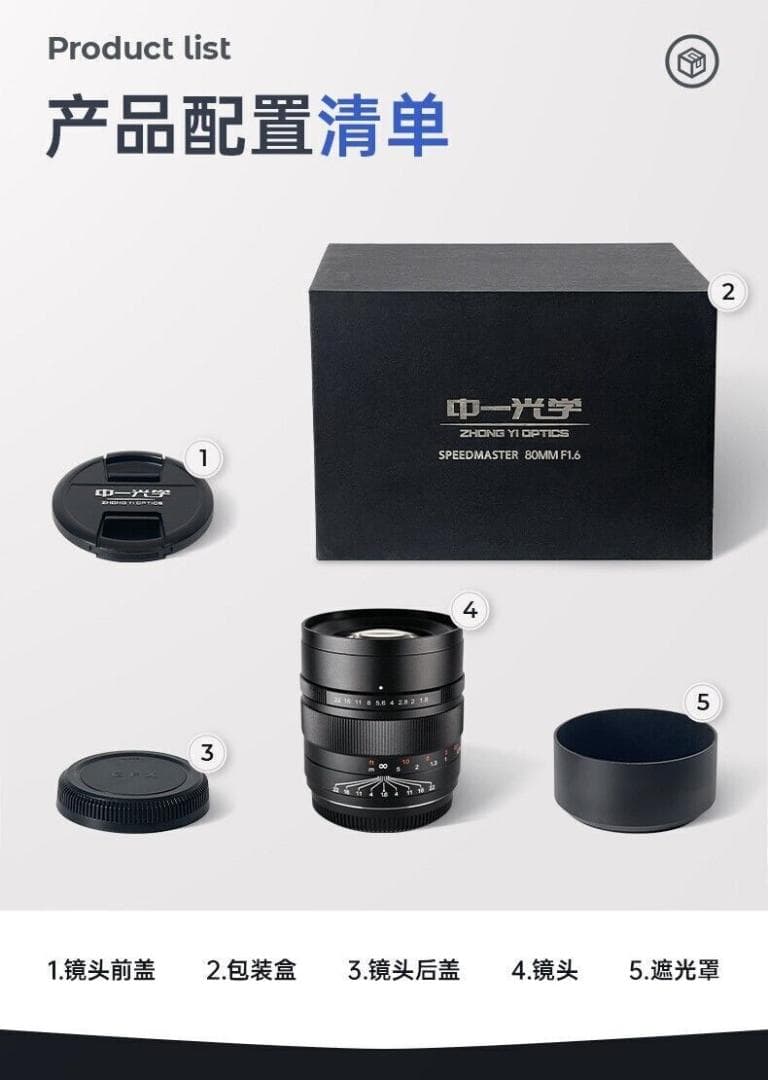 新品 中一光学 SPEEDMASTER 80mm F1.6 フジフイルム GFX