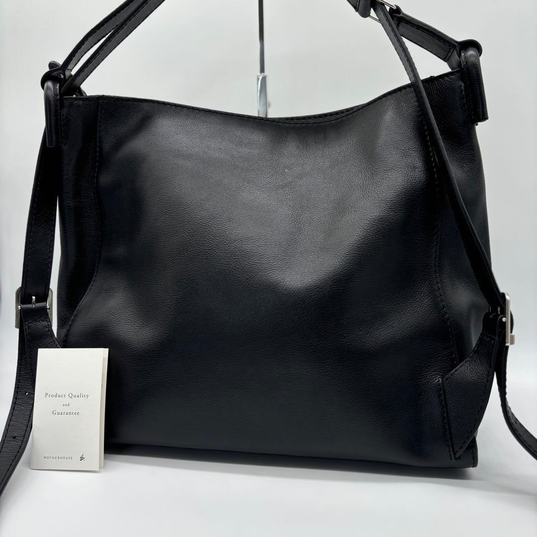 新品同様✨MOTHERHOUSE 2WAY レザー ショルダーバッグ ブラック