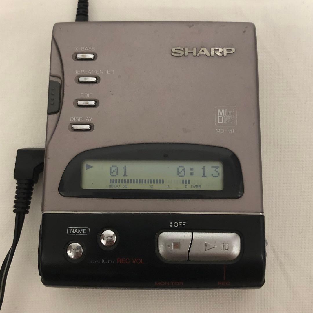 送料込★動作品★SHARP ポータブルMDレコーダー MD-M11 再生ok