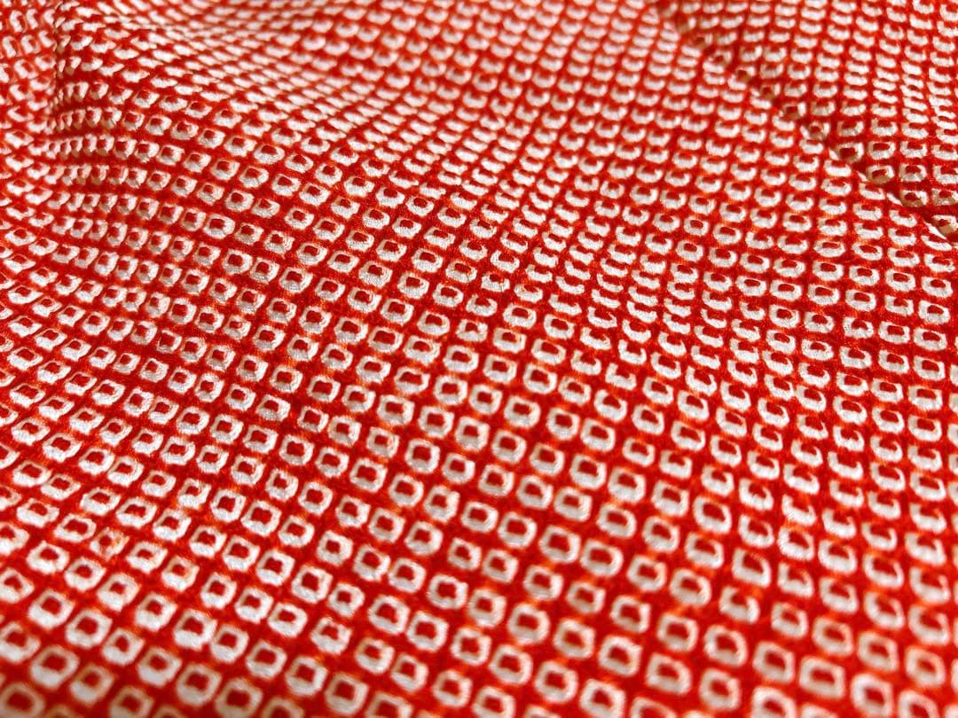 人気の総絞り被布♡七五三　3歳　女の子　フルセット　一式　赤系　鶴　正絹