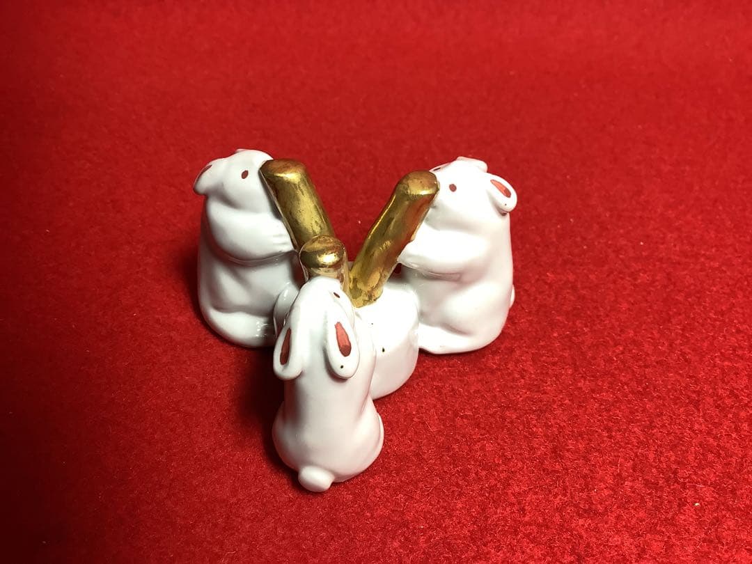 兎　丹波焼　蓋置　祥公造　【中古美品】