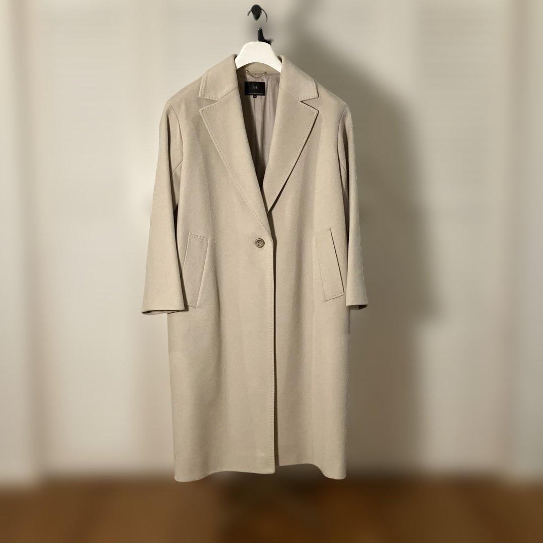 23区 羊毛 ウールチェスターコート アイボリー 38