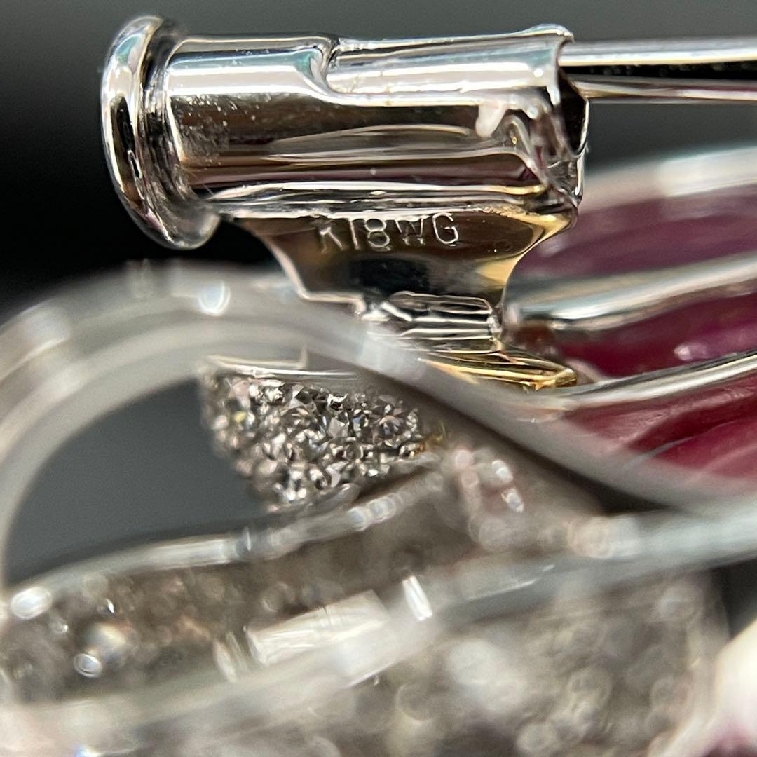 750 ルビーとダイヤモンドのブローチ
