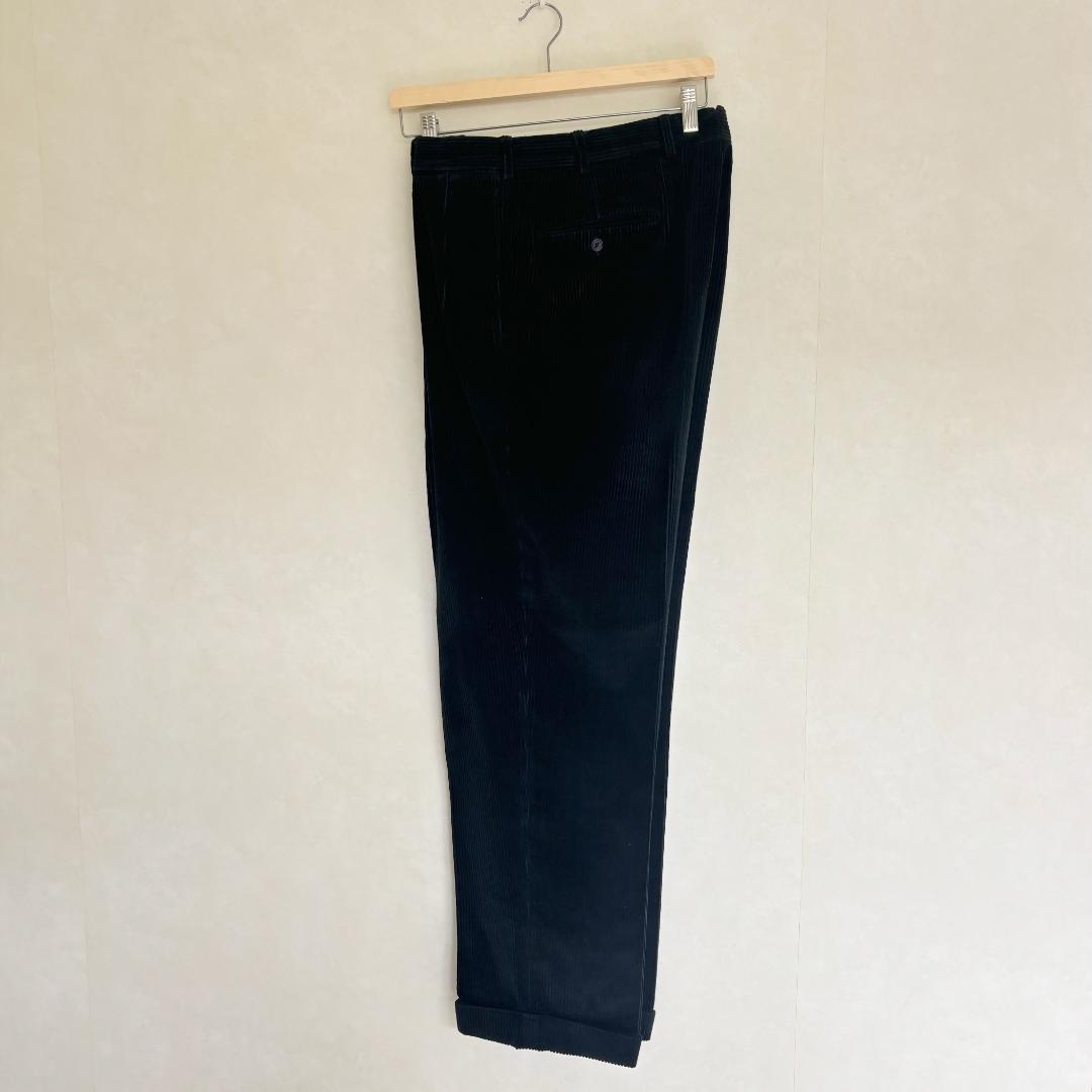 80s【USA製】Brooks Brothers ブラックコーデュロイパンツ35