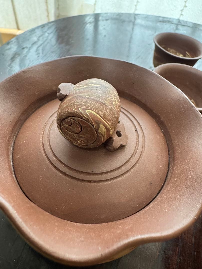 煎茶道具　東城山 一角　名工　作家もの　練込 茶器セット　マーブル