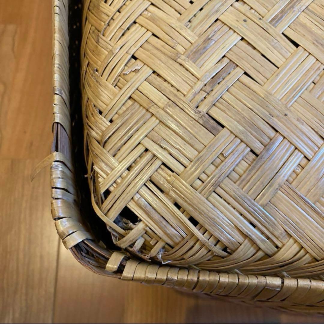 【最終価格】 ① 竹行李 柳ごおり昭和レトロ 葛籠 竹細工 大籠 箪笥カゴ