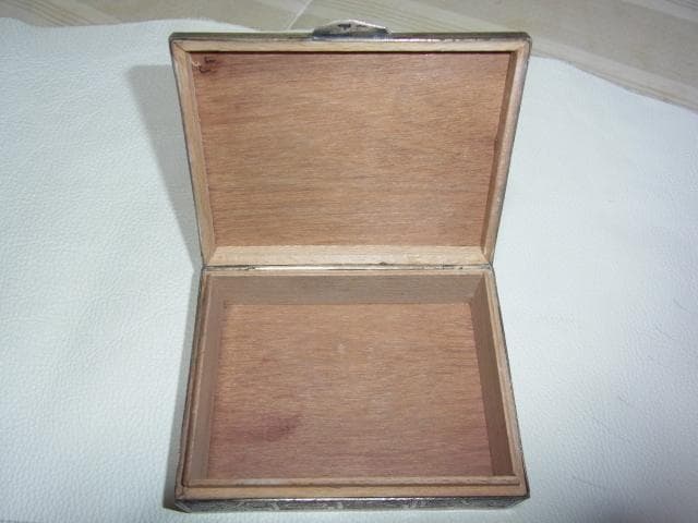 希少 美品 ◆総銀製 アラビア彫金 宝石箱 （アラビア文字 銀ホールマーク付き）