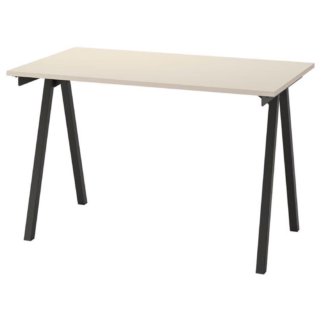 IKEA トロッテン デスク, ベージュ/チャコール, 120x70cm