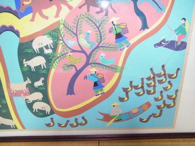 ’70年文化大革命◆高風作『農村風景』金山農民画 第４回江南之春美術展１等受賞者