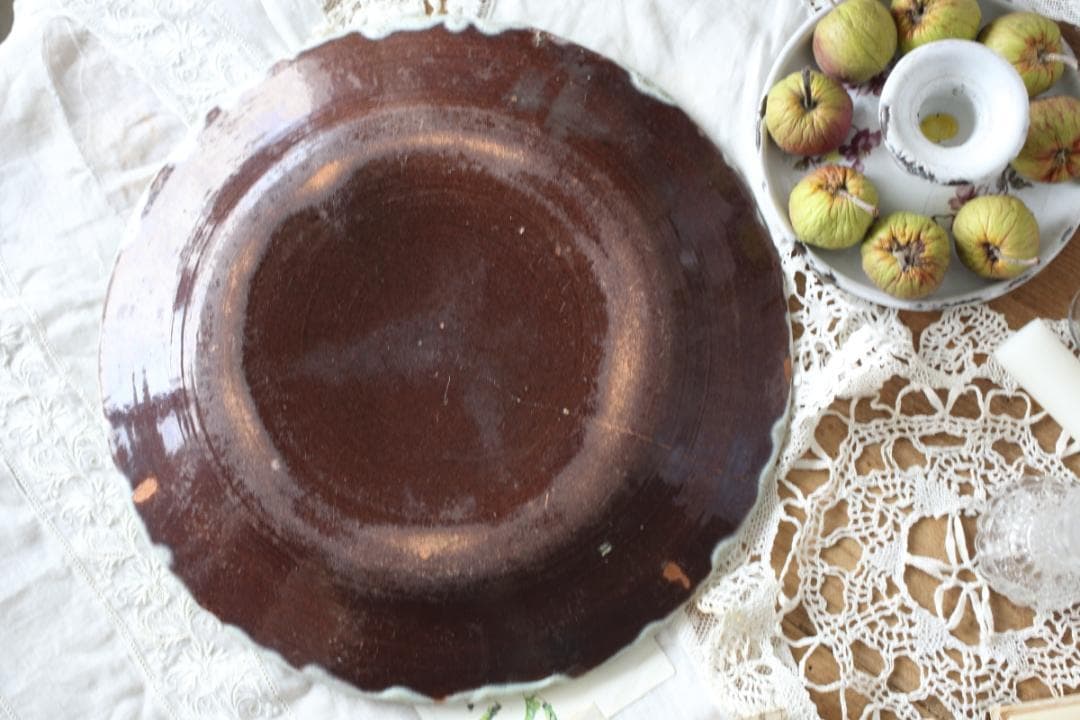 フランス　アンティーク　キュノワール　プレート　皿　ムスティエ