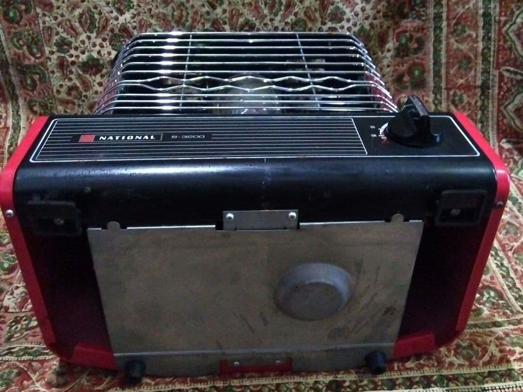 【昭和レトロ】希少♦NATIONAL S-3200 ストーブ 赤黒…ＬＰガス用