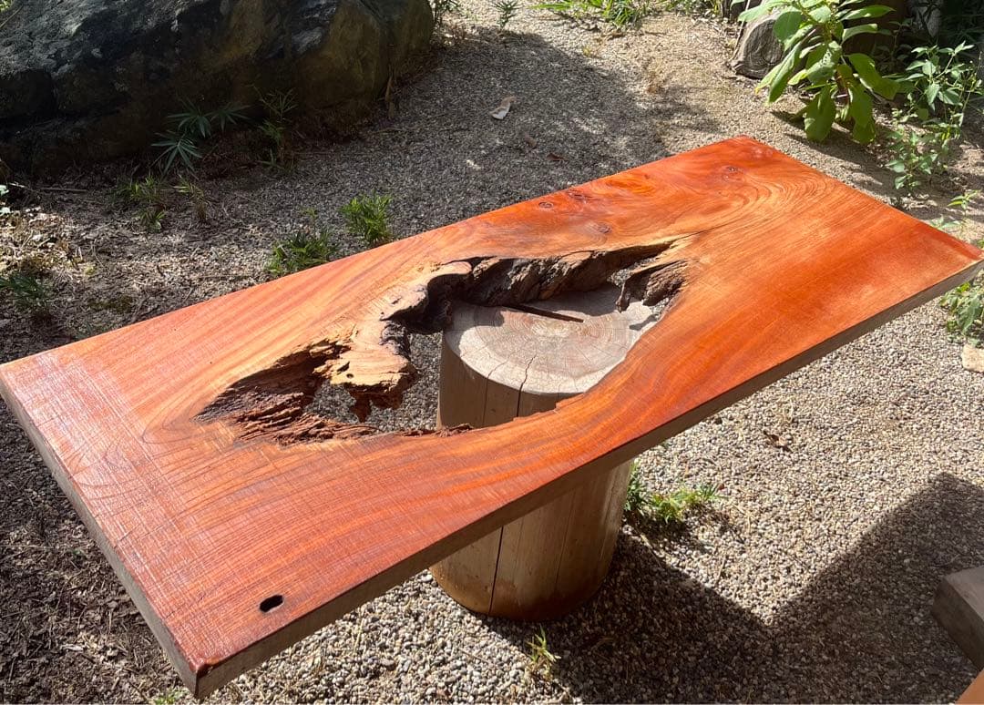 ★国産欅の一枚板※加工済　レジン/テーブル/無垢材/天板/DIY/穴あき