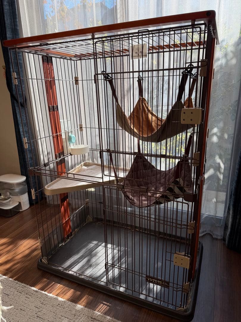 大型キャットケージ ボンビアルコン (Bonbi) ウッドワンサークル2段タイプ