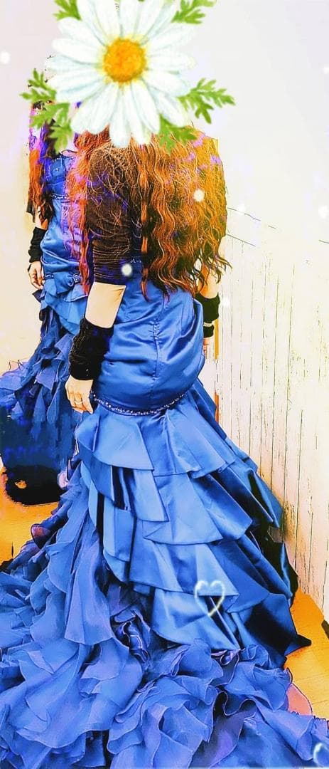 京都クラウディア　ドレス　ロイヤルブルー マーメイドライン フリル ゴージャス