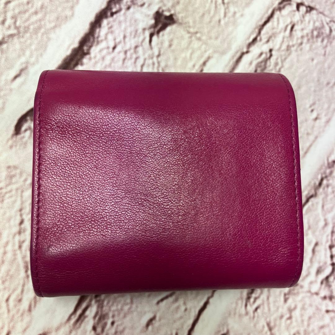 美品✨シャネル ココマーク 三つ折り財布 エンボス ステッチ レザー 正規品