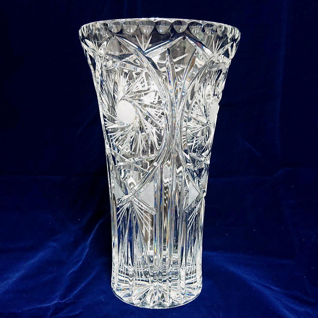 ボヘミアン  最高級クリスタルガラス 花瓶  チェコ
