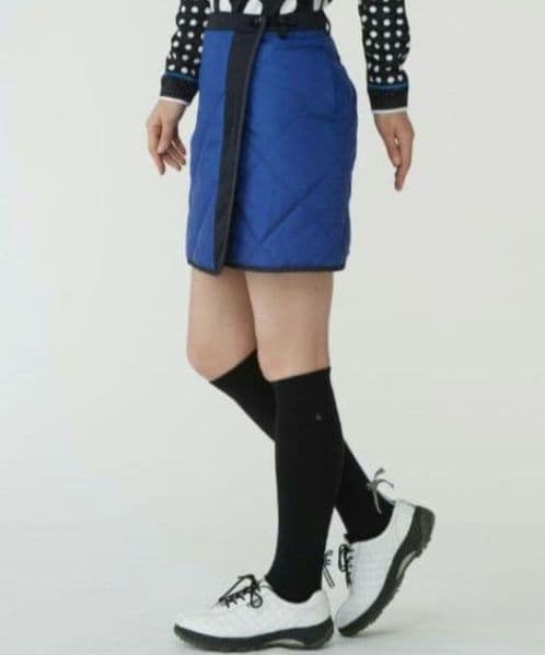 再再再値下げ美品 ランバンスポール　中綿スカート42 ブルー 定価38500円