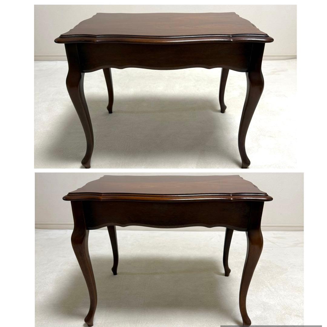 マルニ木工　サイドテーブル　アンティーク　レトロ猫脚　ロココ調