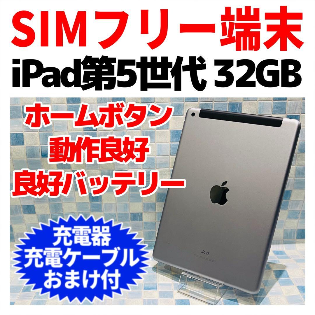 SIMフリー iPad 第5世代 本体 32GB スペースグレイ 電池良好