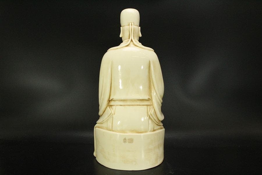 中国美術 白磁 徳化窯 人物 座像 高46cm(RC989)
