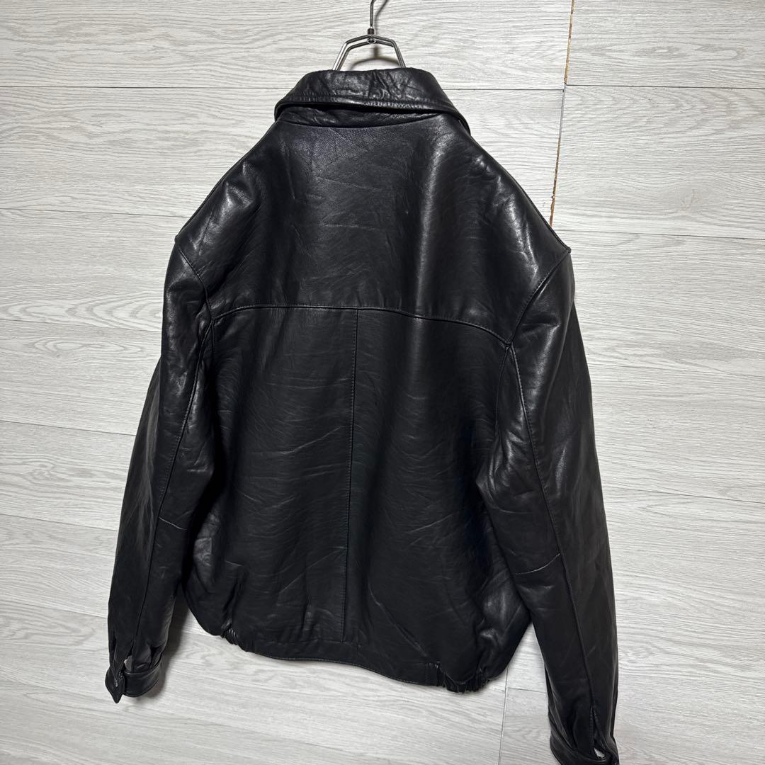 90s ARROW 本革 ショート丈 レザージャケット シングルライダース 黒